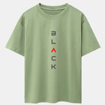 Black Print Drop Shoulder Oversize T-Shirt