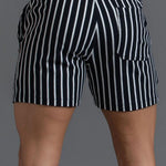 Cotton 3" Striped Jersey Drawstring Shorts