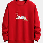 Napping Cat Print Relax Fit Sweatshirt