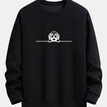 Peeking Poodle Dog Print Relax Fit Sweatshirt
