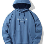 Paris Print Cotton Blend Hoodie & Jogger Pants