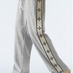 Relax Fit Cross Side Stripe Straight Leg Pants