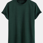Short Sleeve Stripe Jacquard Arc Hem T-Shirt & Shorts