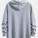 Long Sleeve Waffle Hooded Arc Hem T-Shirt
