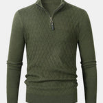 Diamond Mock Neck Quarter Zip Sweater