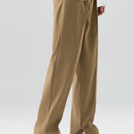 Slit Hem Pleated Trousers