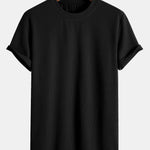 Muscle Fit Ribbed Arc Hem T-Shirt & Straight Leg Ribbed Pants