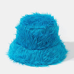 Solid Color Faux Fur Plush Bucket Hat