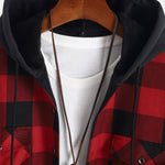 Flannel Fleece Lined Hooded Shirt & Jogger Pants