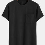Muscle Fit Ribbed T-Shirt With Pocket