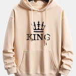 King Crown Print Relax Fit Hoodie