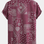 Paisley Print Button Up Shirt #Random Pattern Design#