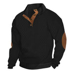 Men's Outdoor Stand Collar Long Sleeve Jacquard Knitted Pullover Sweatshirt