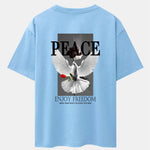 Dove Rose Slogan Back Print Drop Shoulder Oversize T-Shirt