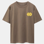 Happy And Sad Face Print Drop Shoulder Oversize T-Shirt