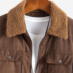 Zip Up Teddy Lined Faux Suede Jacket