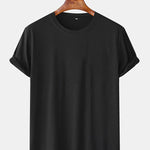Solid Color Arc Hem T-Shirt