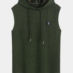 Sleeveless Waffle Hooded Vest