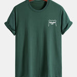 Regular Fit Bear With Sunglasses Print Cotton T-Shirt