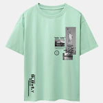 New York Architecture Print Drop Shoulder Oversize T-Shirt