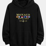 Monaco Slogan Print Relax Fit Hoodie