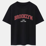 Brooklyn Print Drop Shoulder Oversize T-Shirt & Jersey Shorts