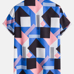 Color Block Stripe Print Shirt & Swim Shorts