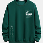 Waves Ukiyo-e Slogan Print Relax Fit Sweatshirt