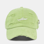Retro Asher Embroidery Washed Distressed Baseball Cap