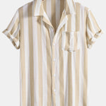 Striped Cuban Collar Shirt & Swim Shorts