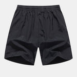 Solid Zip Pocket Swim Shorts
