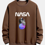 Astronaut Reading Book Print Relax Fit Sweatshirt