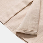Linen Look Cotton Blend Stand Collar Shirt