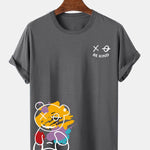 Regular Fit Graffiti Bear Print T-Shirt