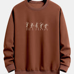 Dancing Skull Print Relax Fit Sweatshirt