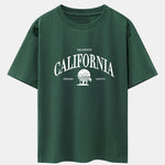 California Slogan Print Drop Shoulder Oversize T-Shirt