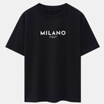 Milano Italy Print Drop Shoulder Oversize T-Shirt