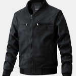 Suede Bomber Jacket With Quilted Liner