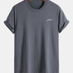 Regular Fit Mountains Print Cotton T-Shirt