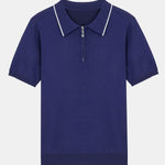 Solid Zip Sweater Polo