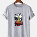 Panda Eating Ramen Print T-Shirt