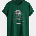 Regular Fit Moon Print Cotton T-Shirt
