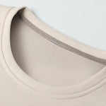 Letter Print Suede Crew Neck Sweatshirt