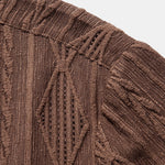 Geometric Jacquard Eyelet Cuban Shirt & Textured Shorts With Lining