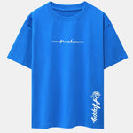Rose With Slogan Print Drop Shoulder Oversize T-Shirt