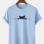 Black Cat Print T-Shirt