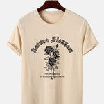 Gothic Style Rose Print T-Shirts