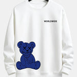 Worldwide Blue Bear Print Relax Fit Sweatshirt