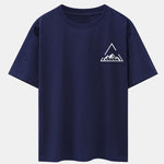 Triangle Mountain Print Drop Shoulder Oversize T-Shirt