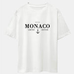 Monaco Slogan Print Drop Shoulder Oversize T-Shirt